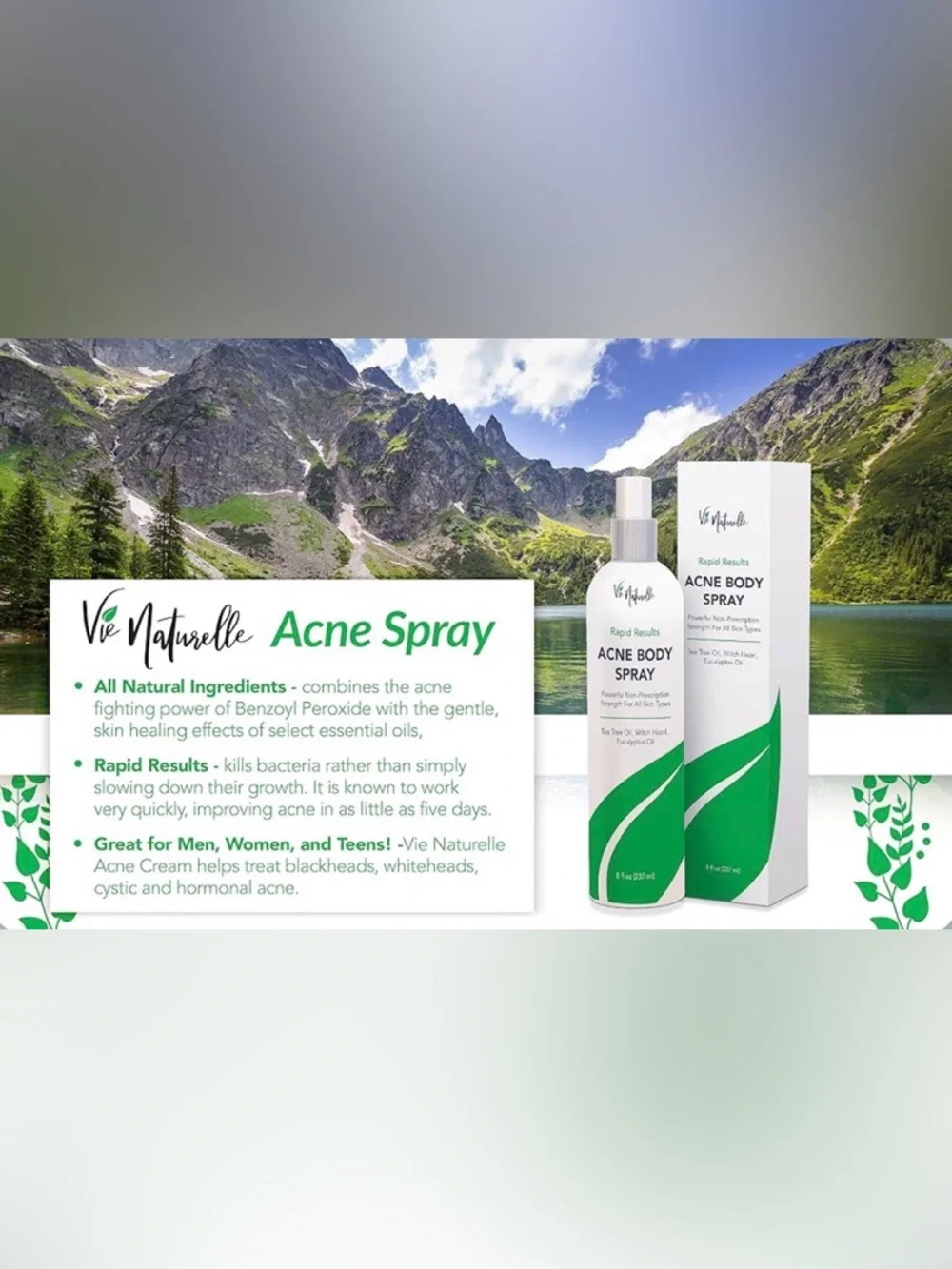 Body Acne Spray - Salicylic Acid - Cystic Hormonal Acne Treatment NWOT